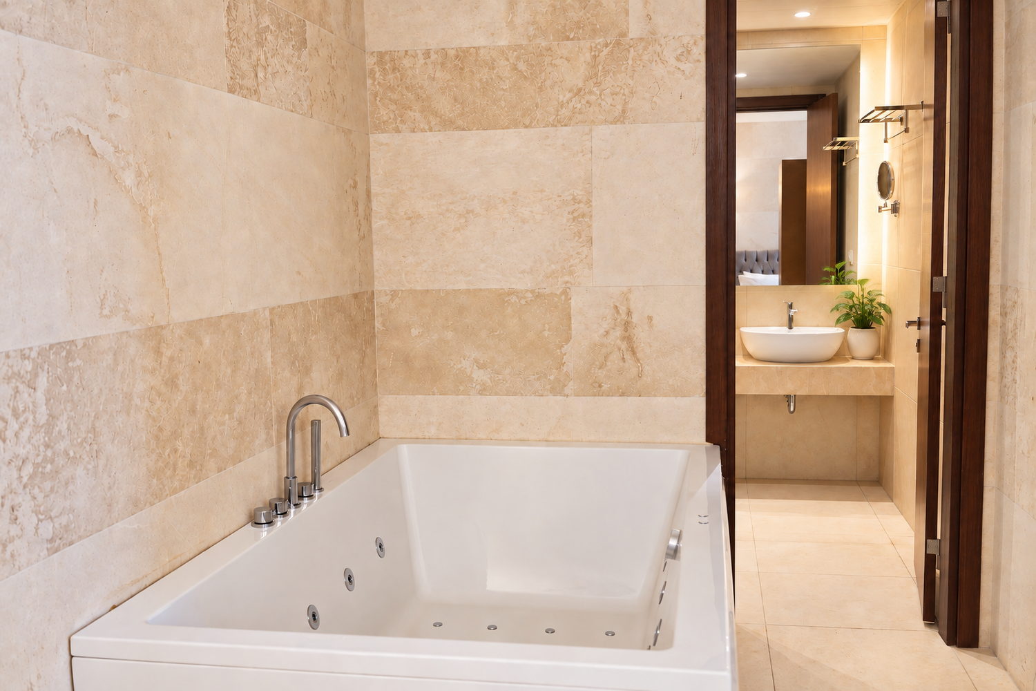 Private Jacuzzi in a Luxury Room with Jacuzzi