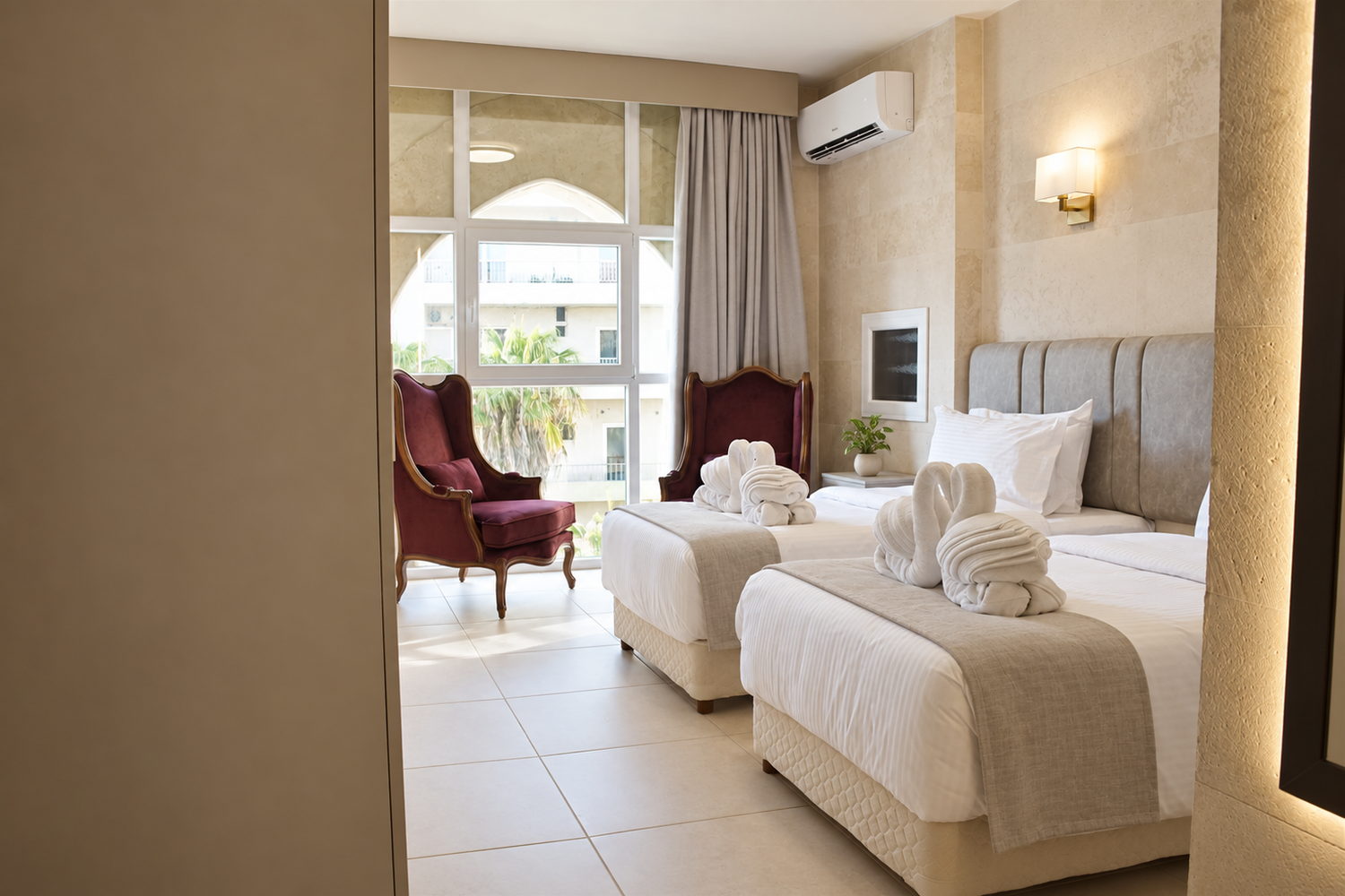 Window and seating in a Standard Twin Room