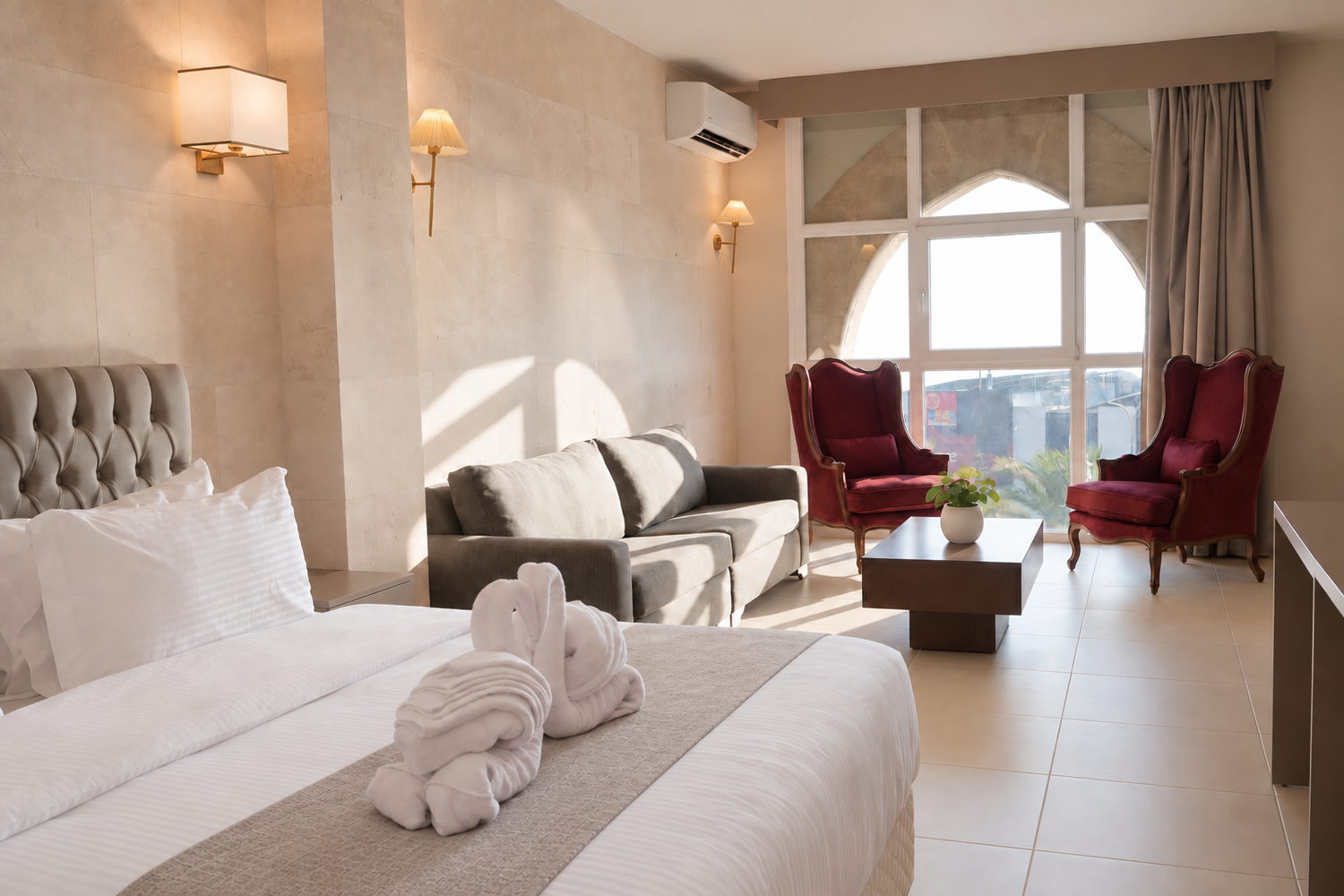 Seating area and window in an Executive Room